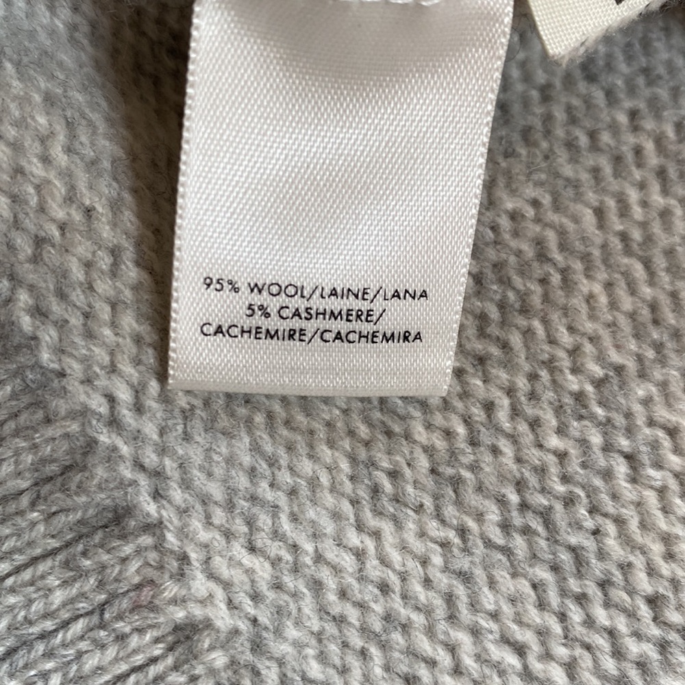 Ann Taylor soft wool/cashmere pale gray lace up sweater EUC Sz XS - Picture 7 of 8
